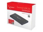 Gembird EE2-U2S-5 v&auml;line USB 2.0 korpus 2,5-tollisele SATA HDD/SSD-le, alumiinium, must