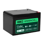 Greencell AGM VRLA 12V 12Ah hooldusvaba aku kassaaparaatidele, m&auml;nguasjadele, kaameratele (151x98.5x95mm)