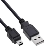 InLine USB 2.0 Mini kaabel, USB-A - Mini-B, must, 3m