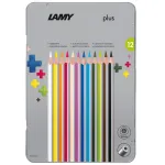 LAMY plus kolmnurksed v&auml;rvipiliatsid, 12-osaline metallkarp, ergonoomiline kolmnurkne kuju, matt pind, murdumiskindel s&uuml;si 1222009