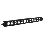 EXSYS EX-49299 19 inch 1U rack-paneel 12 D-t&uuml;&uuml;pi v&auml;ljal&otilde;ikega ja kaablihalduslatiga