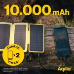 Aqiila Powerbird BS10 p&auml;ikeseenergia akupank 10000 mAh must ja oranž