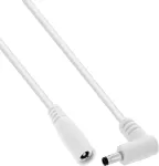 InLine&reg; DC pikenduskaabel, nurga all pistik, 4,0 x 1,7 mm, valge, 0,5 m