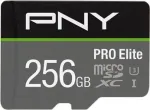 PNY PRO Elite P-SDU256V31100PRO-GE microSDXC m&auml;lukaart, 256 GB, UHS-I U3, A1, V30, SD-adapteriga