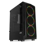 Arvutikorpus IBOX LUPUS 27 Midi Tower ATX, karastatud klaas, RGB, 455&times;200&times;380 mm, toetab ATX, GPU kuni 32 cm