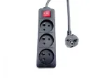 Microconnect MC-PSOO030150FRB pikendusjuhe 1,5 m 3 vahelduvvoolupesa Siset&ouml;&ouml;deks Must