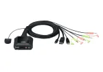 ATEN 2-pordiline USB-C DisplayPort h&uuml;briidkaabliga KVM-l&uuml;liti, 4096 x 2160 pikslit, 4K Ultra HD, 0,74 W, must