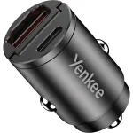 Autolaadija YENKEE CAR 02 Power Delivery 30W USB-A ja USB-C portidega