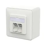 METZ CONNECT pistikupesa E-DAT C6A LSA++ 2 port AP liiklusvalge