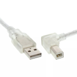 USB 2.0 kaabel InLine Type A (t&auml;isnurkne) kuni Type B-pistik, 0,3 m, l&auml;bipaistev