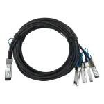BlueOptics Intel XXV4DACBL1M-iga &uuml;hilduv BlueLAN passiivne 100GBASE-CR4 QSFP28 - 4x25GBASE-CR SFP28 otseliitmik-hargnemiskaabel, 1m, AWG26