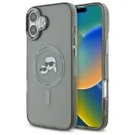 Karl Lagerfeld KLHMP16MHLSKCK Hardcase IML Metal Karl & Choupette Head MagSafe Apple iPhone 16 Plus 6.7 inch jaoks, must