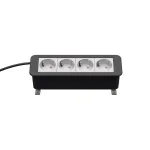 Kindermann CP Office Desk 4-Way Power Module (4 x Schuko, 3m kaabel, h&otilde;be/must)