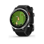 Garmin Approach S44 Silver Aluminium Bezel with Black Silicone Band