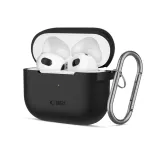 Tech-Protect Apple AirPods 3 Silikoonist Konksuga &Uuml;mbris Must