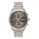 BOSS meeste k&auml;ekell 1514252 44mm kvartskronograaf roostevaba teras silikoon must