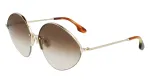 Victoria Beckham VB220S-702 Naiste &uuml;lisuured ruudukujulised p&auml;ikeseprillid kuld pruun gradient 64mm