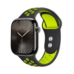 Crong Duo Sport Band Apple Watch 38/40/41/42 mm (Must/Laimiroheline)