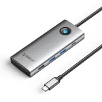 ORICO PW11 USB-C 8-in-1 dokkimisjaam, 2x USB-A 3.0, 1x USB-A 2.0, 1x USB-C 3.0, 1x USB-C PD 100W, 1x HDMI 4K 60Hz, 1x VGA 1080P 60Hz, 1x RJ45 Gigabit Ethernet, hall