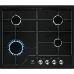 Electrolux EGS6424K, Must, Sisseehitatav, 60 cm, Gaasipliit, 4 keedupiirkonda