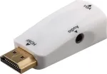 Wentronic Goobay kompaktne HDMI-VGA adapter heliga - HDMI isane VGA emasele + 3,5 mm pistik, 1080p, must 44793