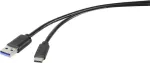 Renkforce RF-4535908 USB 3.2 Gen 1 kaabel, USB-A - USB-C, 3 m, must
