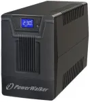 Katkematu toiteallikas PowerWalker VI 800 SCL FR &mdash; Line‑interaktiivne UPS 0,8 kVA (480 W), 2 Type E pistikupesa, USB, RJ-45/RJ-11, 12V 9Ah aku, torn, must