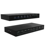 ITEC i-tec USB-C KVM Dock PRO kolme hosti jaoks, topeltvideo, 2x toiteedastus (max 92 W), USB 3.2, 10 Gbit/s, Gigabit Ethernet