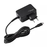 Akyga AK-ND-80 USB-C GaN s&uuml;learvuti toiteadapter 45 W, PD 3.0, 5&ndash;20 V, 1,8 m kaabel, must