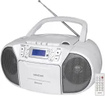 Sencor SPT 3907W kaasaskantav CD-raadio kassettmagnetofoniga, 4 W, Bluetooth 5.0, MP3, USB, FM, AUX, valge