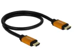 DeLOCK - HDMI-kaabel - HDMI (M) kuni HDMI (M) - 50 cm - Kolmekordne isolatsioon - Must, Kuld - 8K tugi