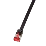 LogiLink - paigakaabel - RJ-45 (P) kuni RJ-45 (P) - 15,0 m - U/FTP, PiMF - CAT 6 - valatud, haakumisvastane, lame - Must (CF2103S)