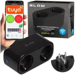 TUYA WiFi-juhitav topelt nutipistik, must