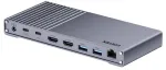 Dokkimisjaam Unitek USB4 40Gb/s 14‑&uuml;hes &mdash; USB-C, 3&times; USB 10Gbps, 2&times; USB 5Gbps, 2&times; HDMI, RJ45, PD koos 120W toiteadapteriga