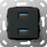 GIRA Insert USB 568410 3.0A 2-way Kup must m (568410)