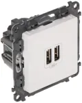 Seinale paigaldatav laadimispistikupesa Legrand Valena Life USB mudel LE-753112 integreeritud USB-portidega