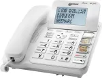 Geemarc CL595 Juhtmega Laualtelefon Eakatele, Automaatvastajaga, K&auml;ed-vabad, Visuaalne Helina Indikaator, Kuuldeaparaadiga &Uuml;hilduv, H&auml;daabiripats, Valge