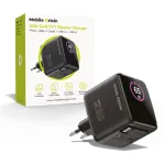 Mobile Origin 65W GaN Laadija PW3 USB-C Sisset&otilde;mmatav Kaabel 65cm + USB-A Must
