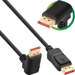 DisplayPort 1.4 kaabel InLine 17151O 8K4K &uuml;lesnurga all Must/Kuldne 1m