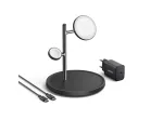 Anker MagGo B25M3312 kolm-&uuml;hes Qi2 laadimisjaam, 15 W telefonile, must