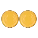 ROSE&TULIPANI Concerto Ocra Round Platter Set of 2, 32 cm, Yellow Porcelain
