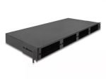 DeLOCK 19-tolline fiiberoptiline HD patch-paneel 1U must metallist rack-kinnitus