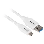 USB 3.2 Gen 2 kaabel, USB-A pistik > USB-C pistik (valge, 1 meeter)