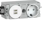 Hager Winsta s&uuml;vispaigaldatav SCHUKO pistikupesa 2x USB-C PD 20W laadijaga, puhtvalge GS17009016