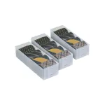 ORDINETT Top Class korralduss&uuml;steemi komplekt, 3-osaline, v&auml;ike, l&auml;bipaistev plastist lauasahtli hoiustamiseks, 30,5x10x7,5cm