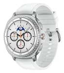Nutikell Samsung Galaxy Watch 8 Classic 46 mm &mdash; 1,3-tolline AMOLED, 438&times;438, 64 GB, Wi‑Fi, GPS, h&otilde;bedane korpus, valge rihm