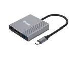 Equip 133488 3-&uuml;hes USB-C HDMI / USB-A / USB PD adapter, USB 3.2 Gen 1 (3.1 Gen 1), 4K/60 Hz, 100 W PD, alumiinium, must/hall