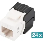 Digitus CAT 6 Keystone Jack varjestamata 24 tk Lame Must Valge RJ-45