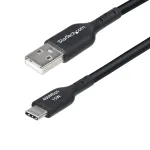 StarTech.com 4m USB-A to USB-C laadimiskaabel, laadimine ja s&uuml;nkroonimine, 3A, USB 2.0, TPE mantel - must USB laadimiskaabel