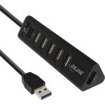 USB-jaotur InLine Smart Hub 7 pordiga USB 3.0 ja 2.0 ning kiirlaadimispordiga